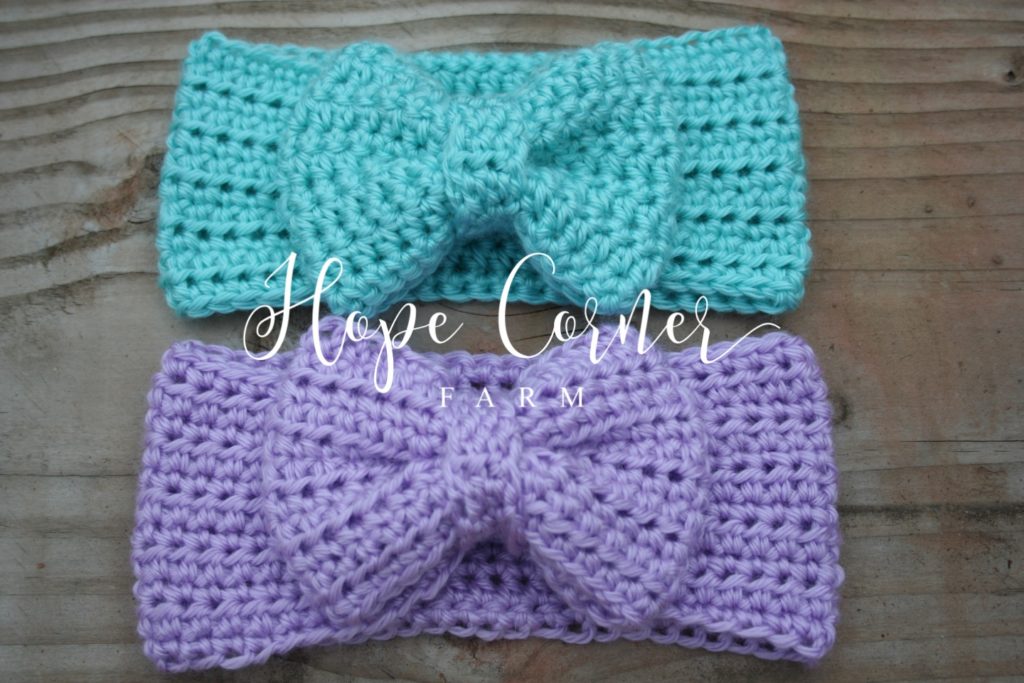 Crochet Bow Headband Hope Corner Farm