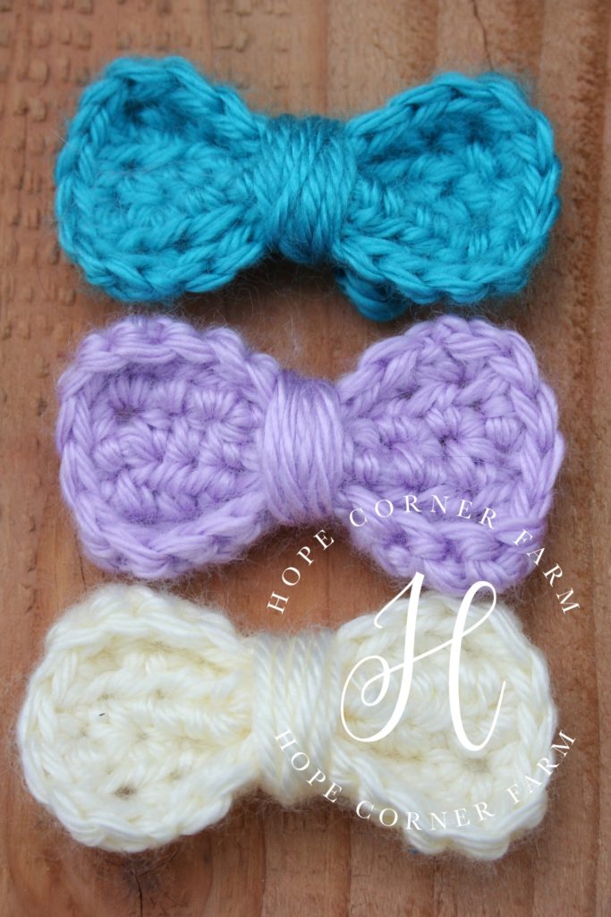 Mini Crochet Bows Hope Corner Farm