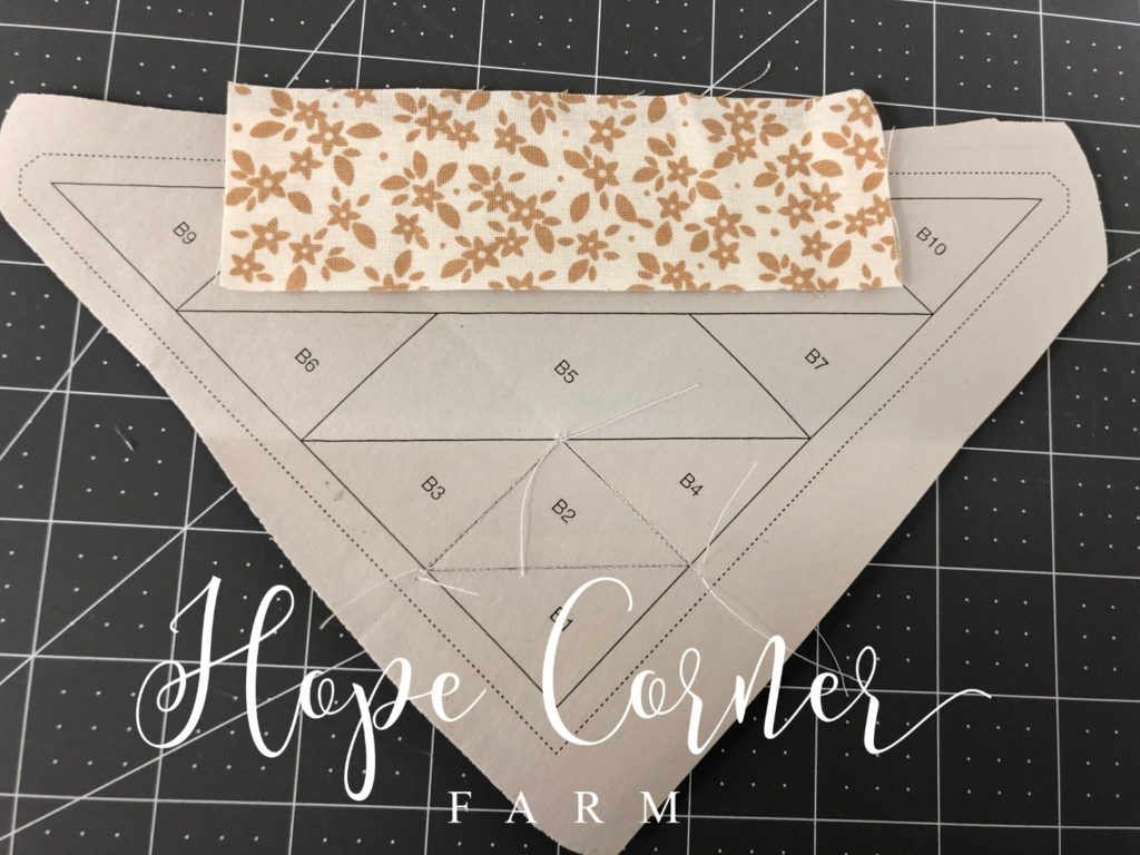 Fabric #5 in paper piecing Hope Corner Farm