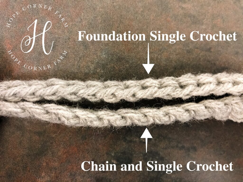 Foundation Single Crochet vs. Chain and Single Crochet