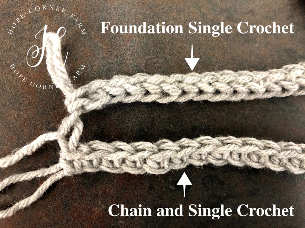 Hope Corner Farm Foundation Single Crochet vs Chain and Single Crochet