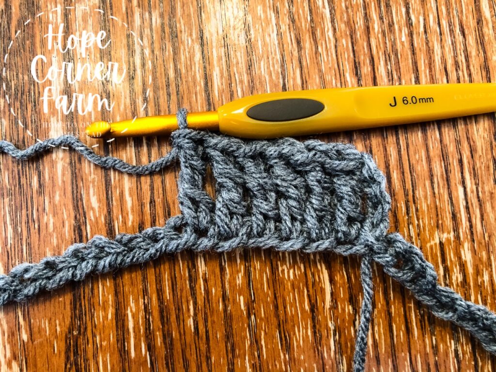Treble crochet into every chain space