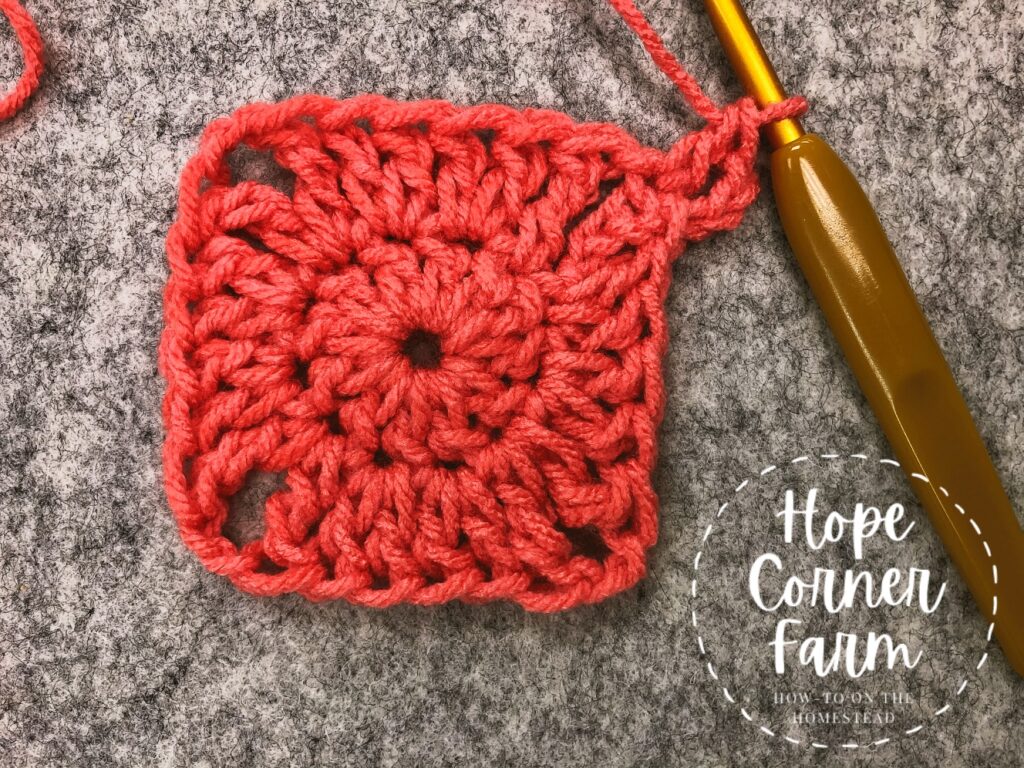 Modern crochet granny square