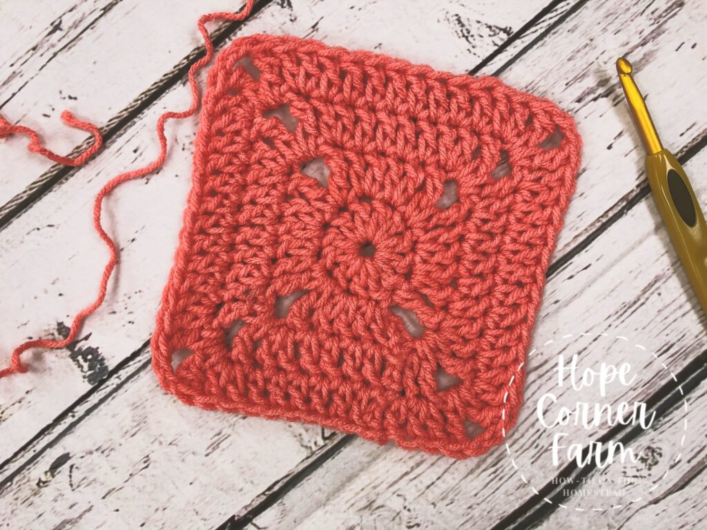 Finished modern crochet granny square