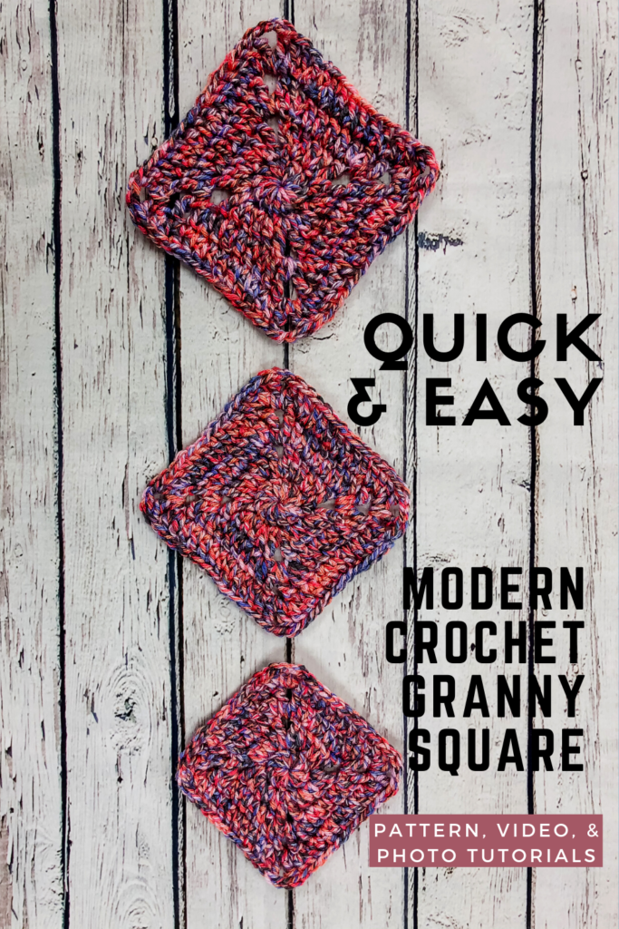 Pinterest image for the Quick and Easy Modern Granny Square 