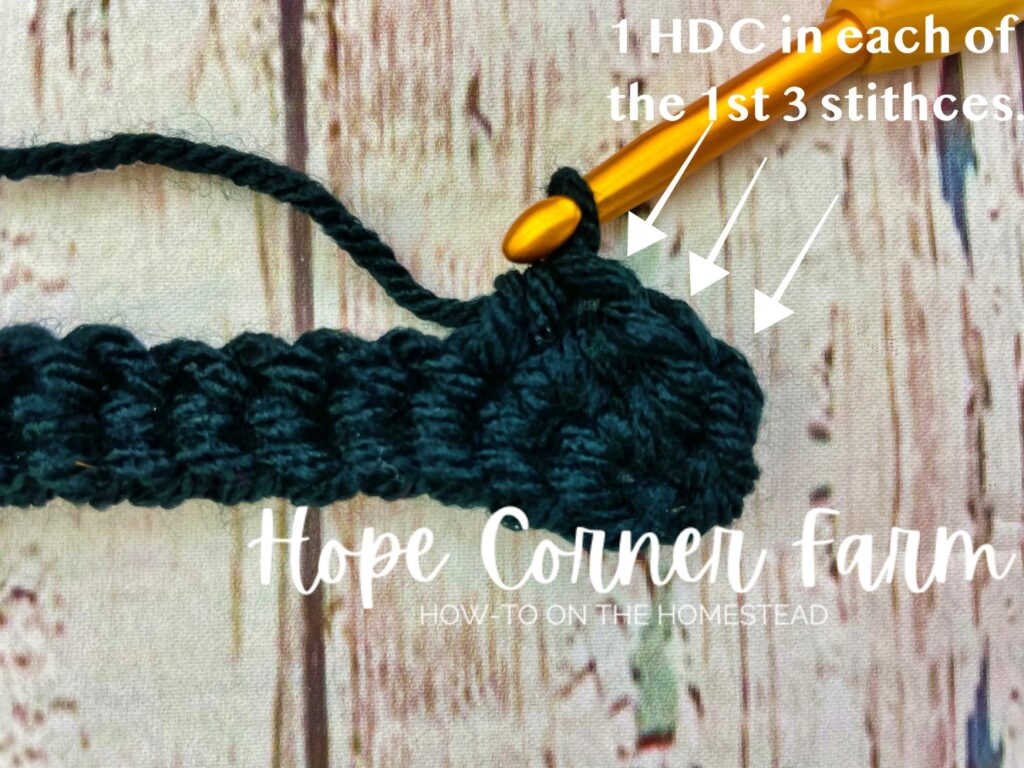 half double crochet in the buffalo plaid twist headband ear warmer