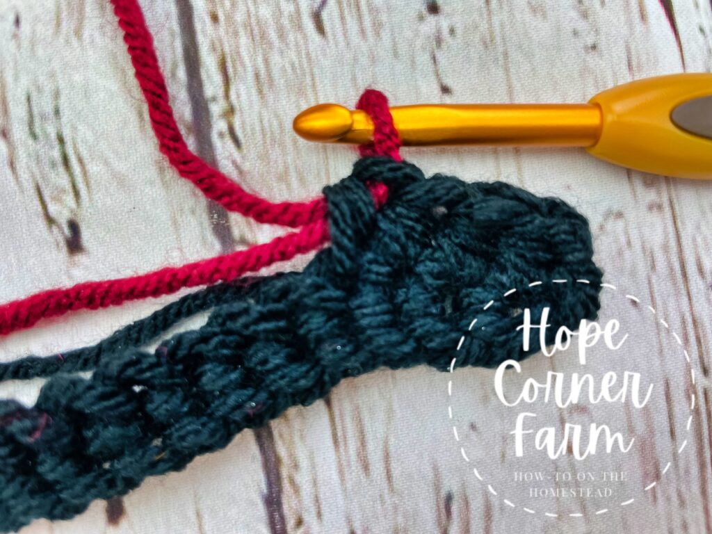 how to change colors in the crochet buffalo plaid twist headband ear warmer