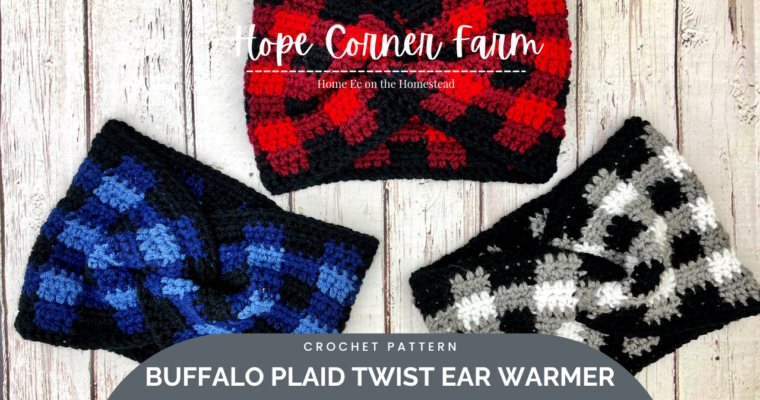 Crochet Buffalo Plaid Twist Headband – Free Pattern