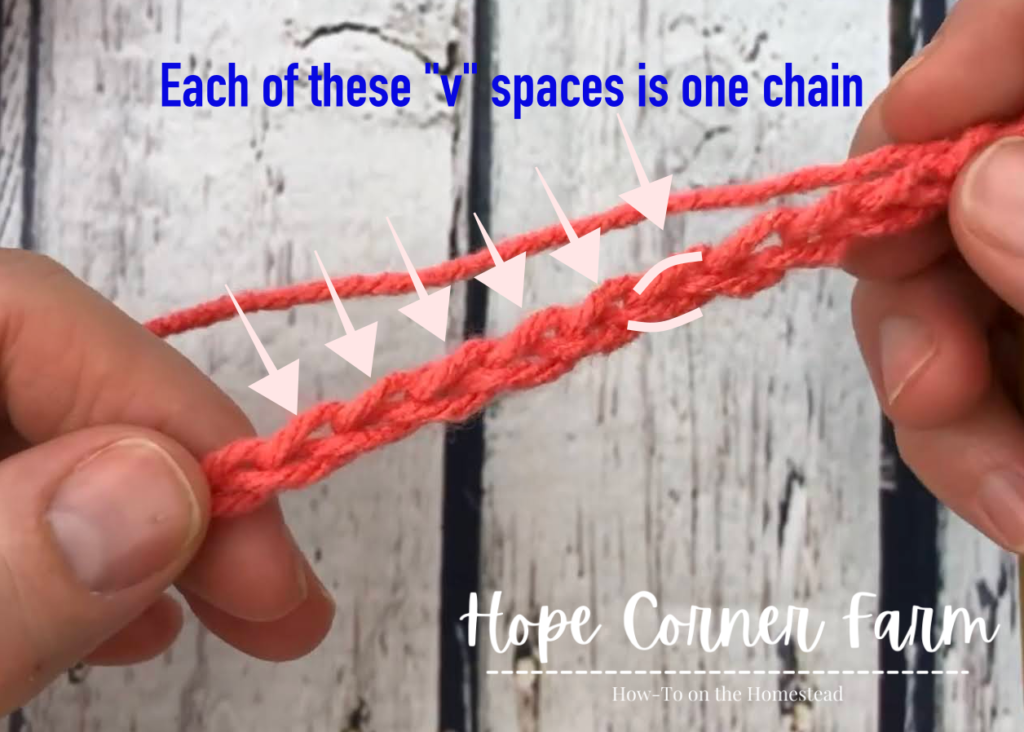 counting the crochet chain stitch