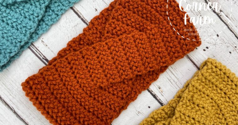 Half Herringbone Twist Crochet Headband