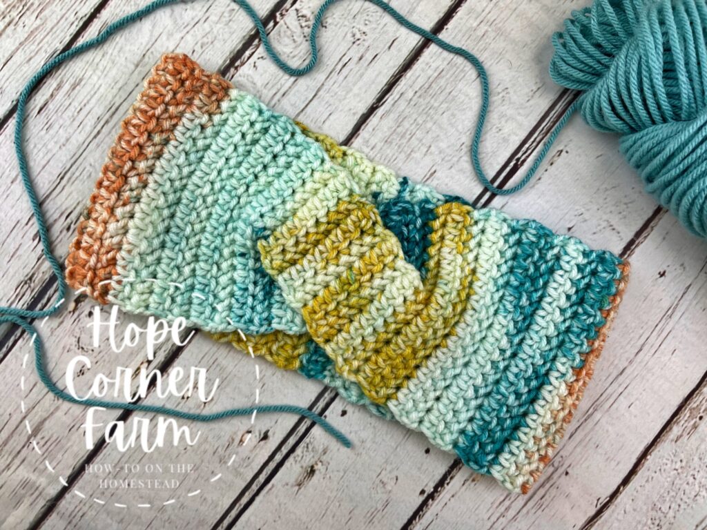 Half Herringbone Twist Crochet Headband