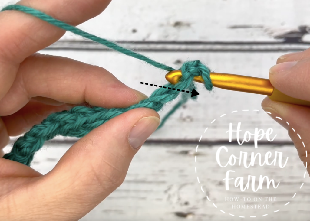 Where to single crochet stitch