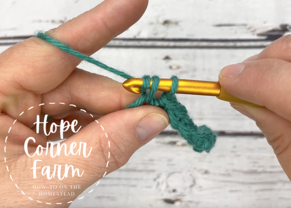 Completing the single crochet stitch