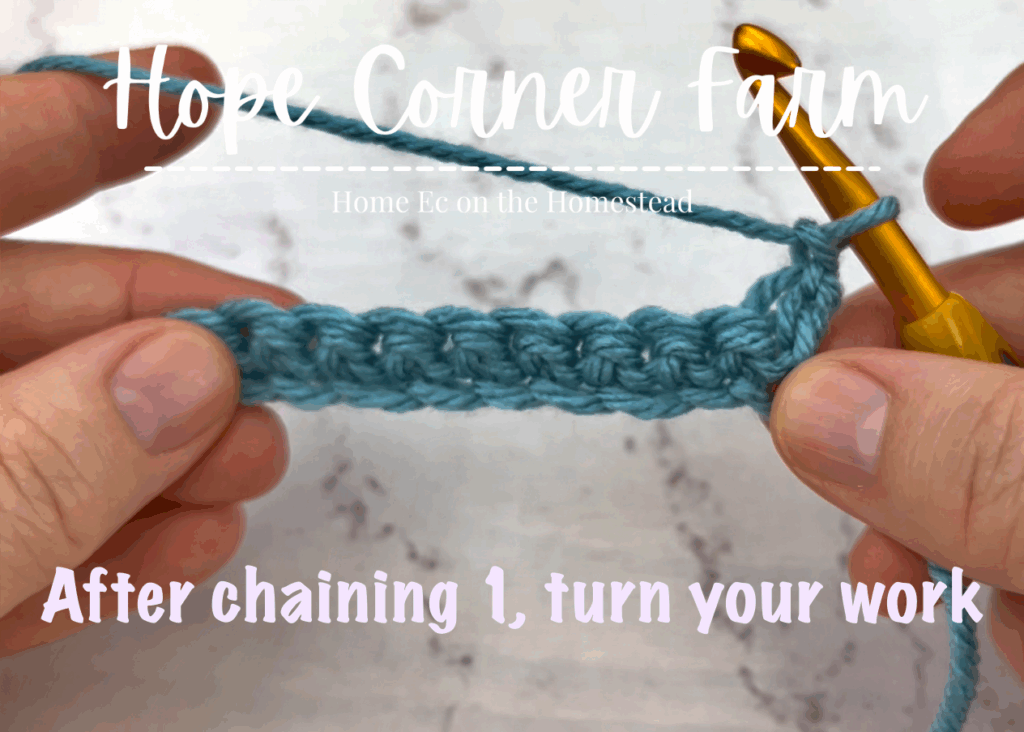 After chaining 1, turn your work