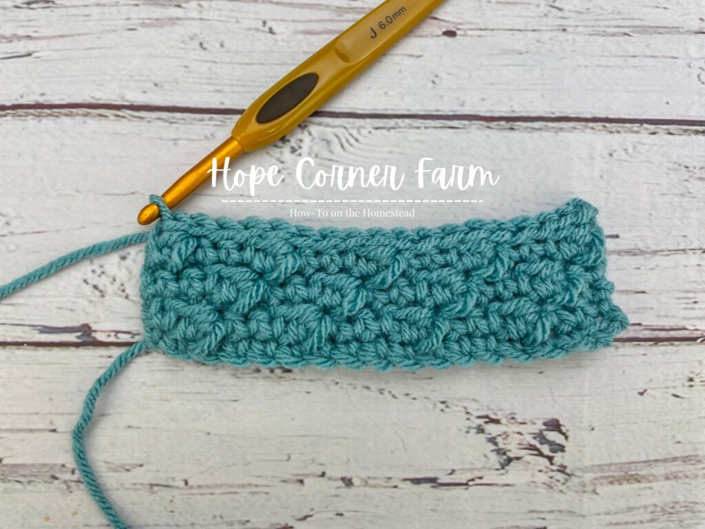 Row 7 of the crochet headband pattern