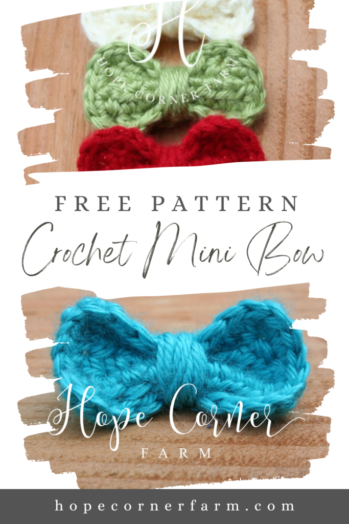 Free Crochet Mini Bow Pattern