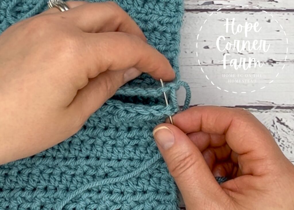 How to sew the crochet ear warmer