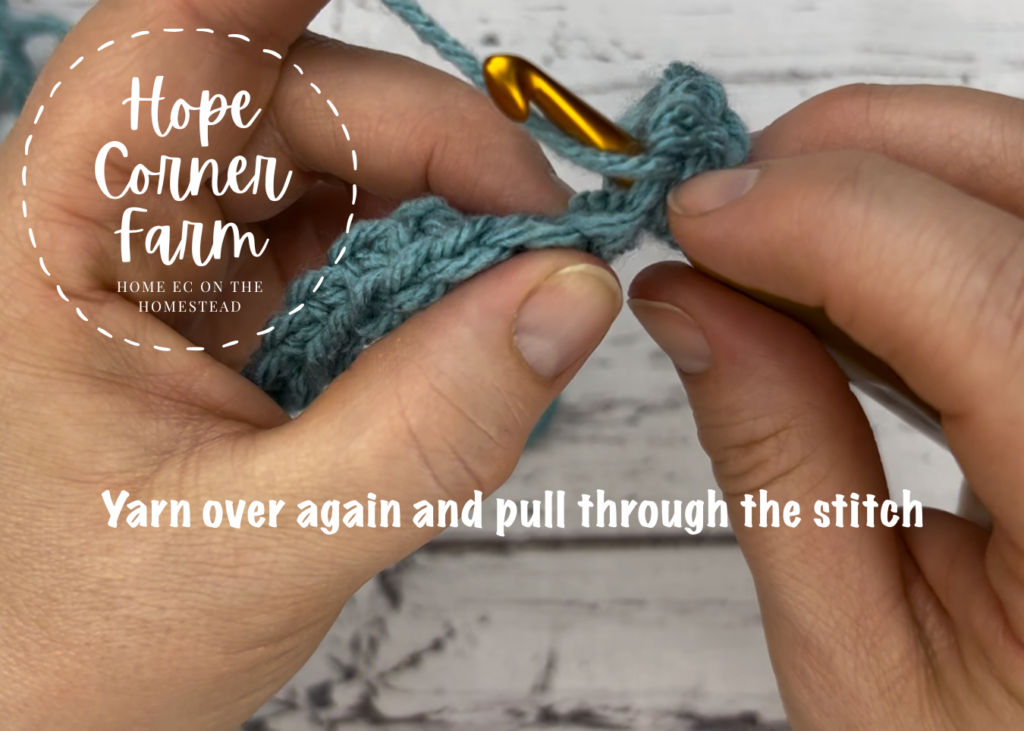 Working the spot stitch in crochet