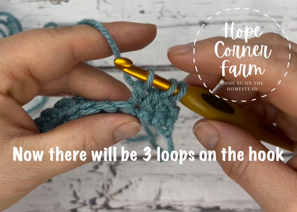 3 loops for the spot stitch in crochet