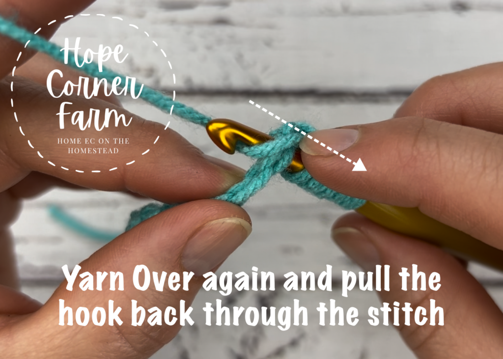 Pull back through the stitch