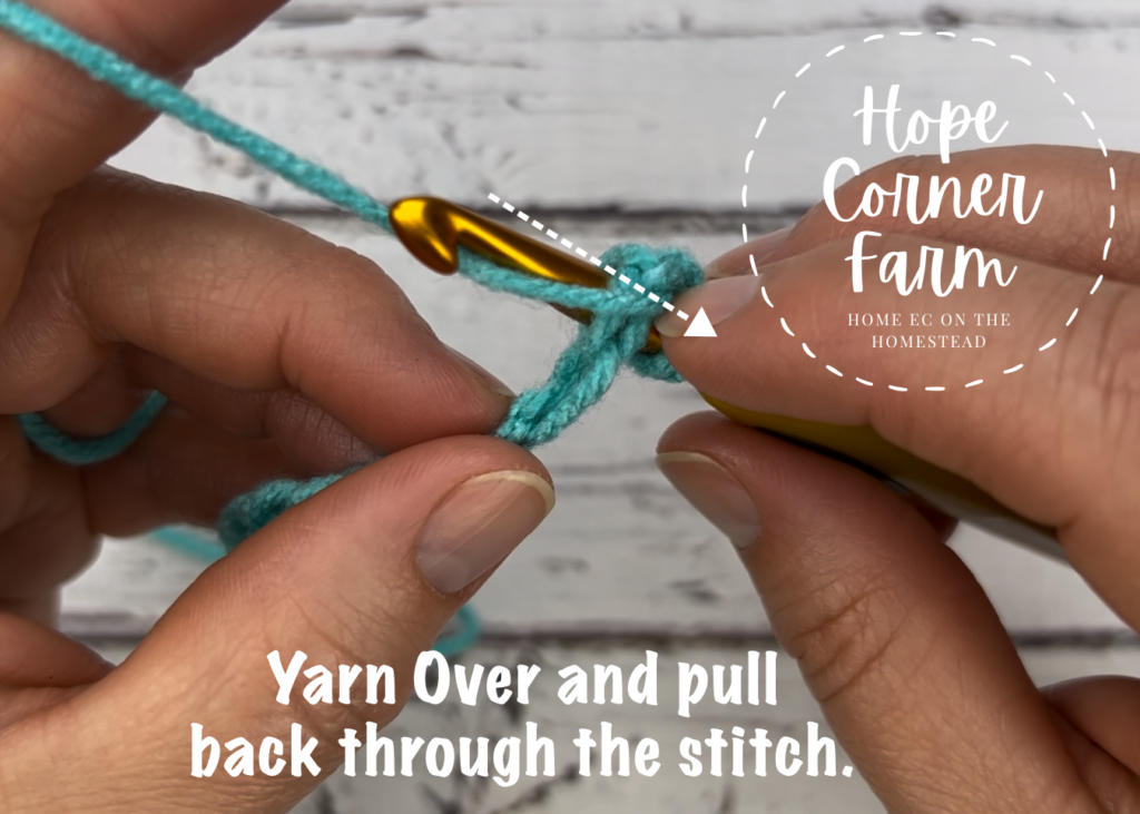 yarn over and pull through the stitch