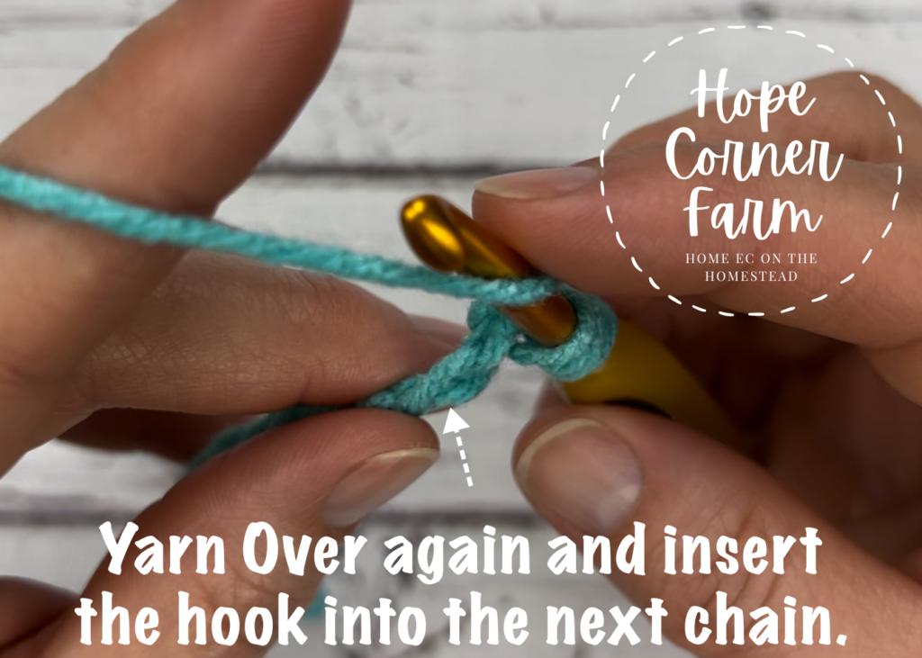 Yarn over and go into the next chain