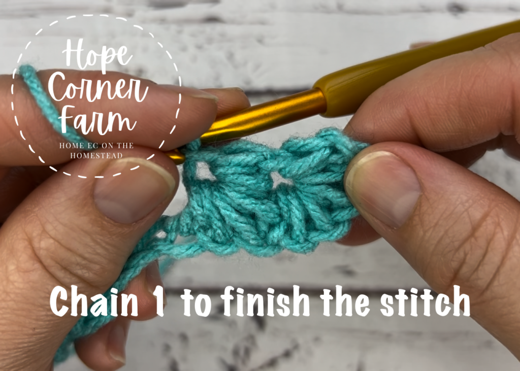 chain 1 to close the crochet stitch