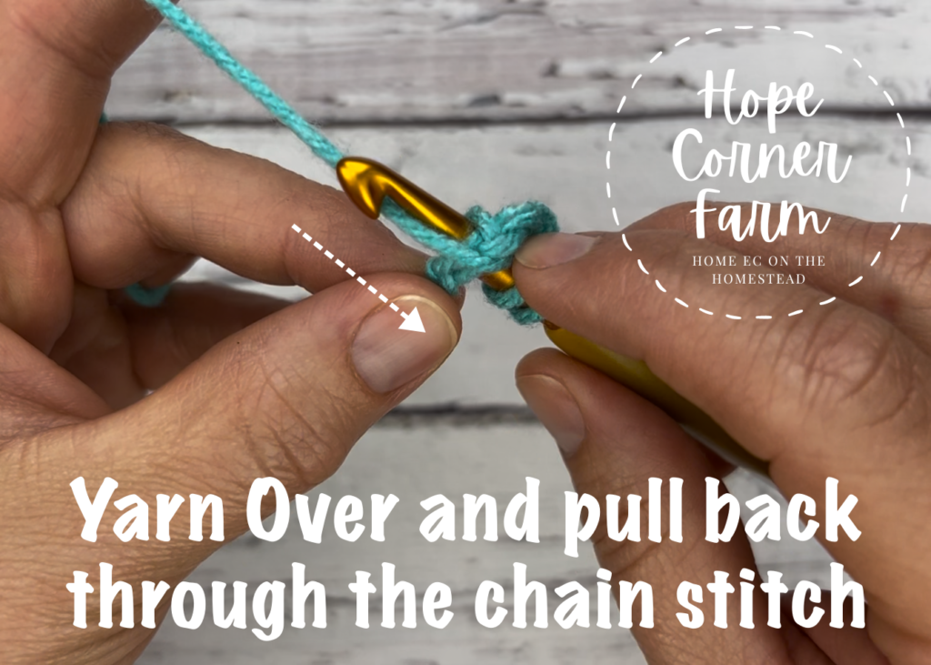 Yarn Over and pull back through the stitch