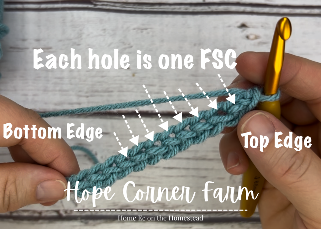 Another way to count the foundation single crochet stitches