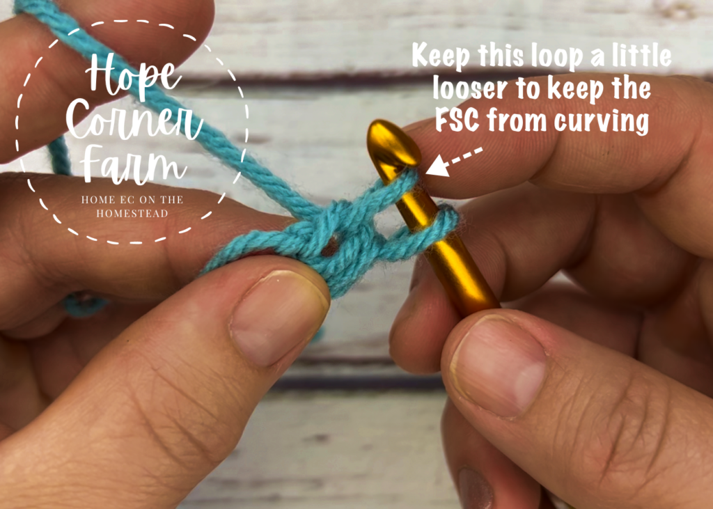How to prevent curving with the foundation single crochet stitch