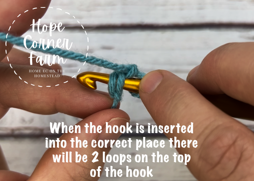 How you know that the crochet hook is in the correct place