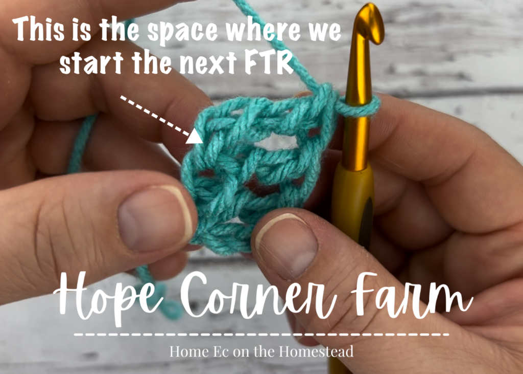 Where to place the crochet hook for the next crochet stitch