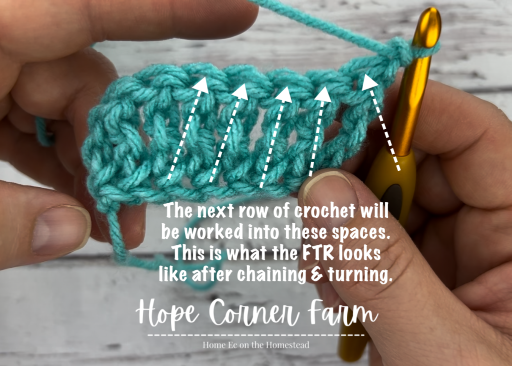 Where to place stitches for the next row of crochet