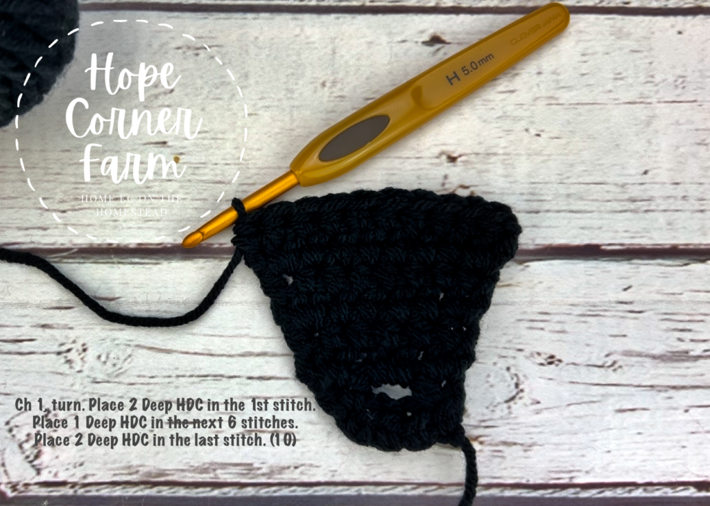 Crochet ear warmer row 7 Hope Corner Farm