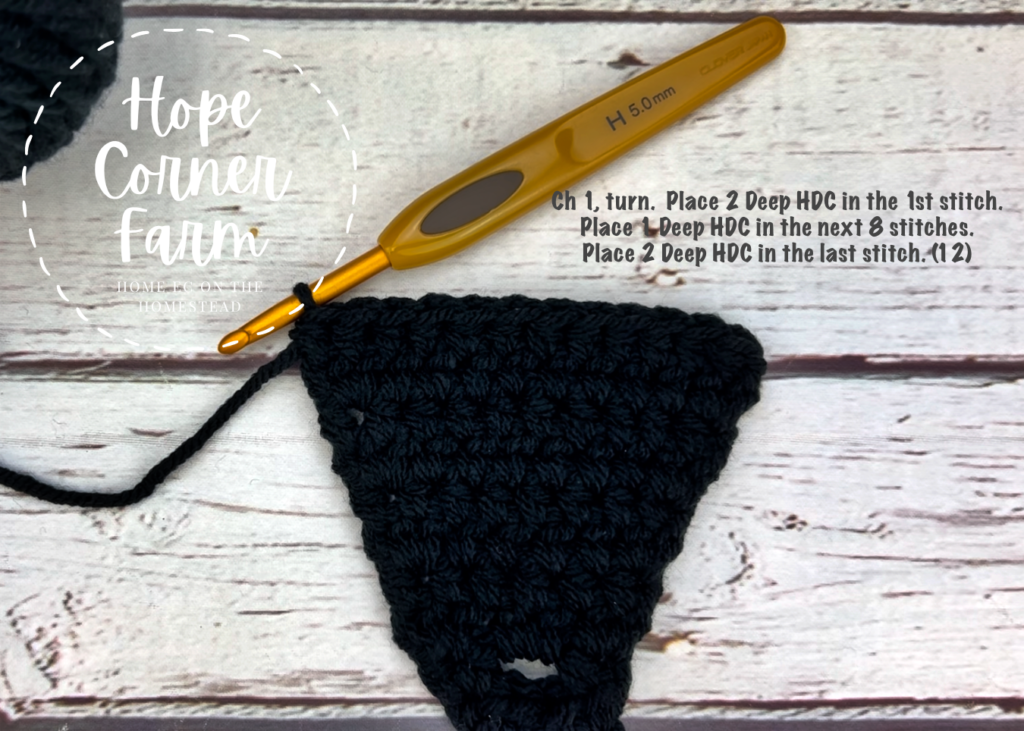 Crochet Buffalo Plaid Flower Headband row 9