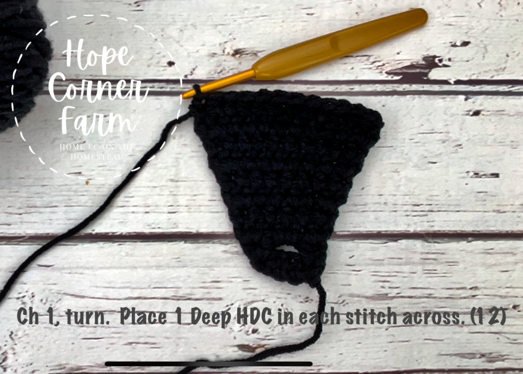 Crochet buffalo plaid flower ear warmer row 10