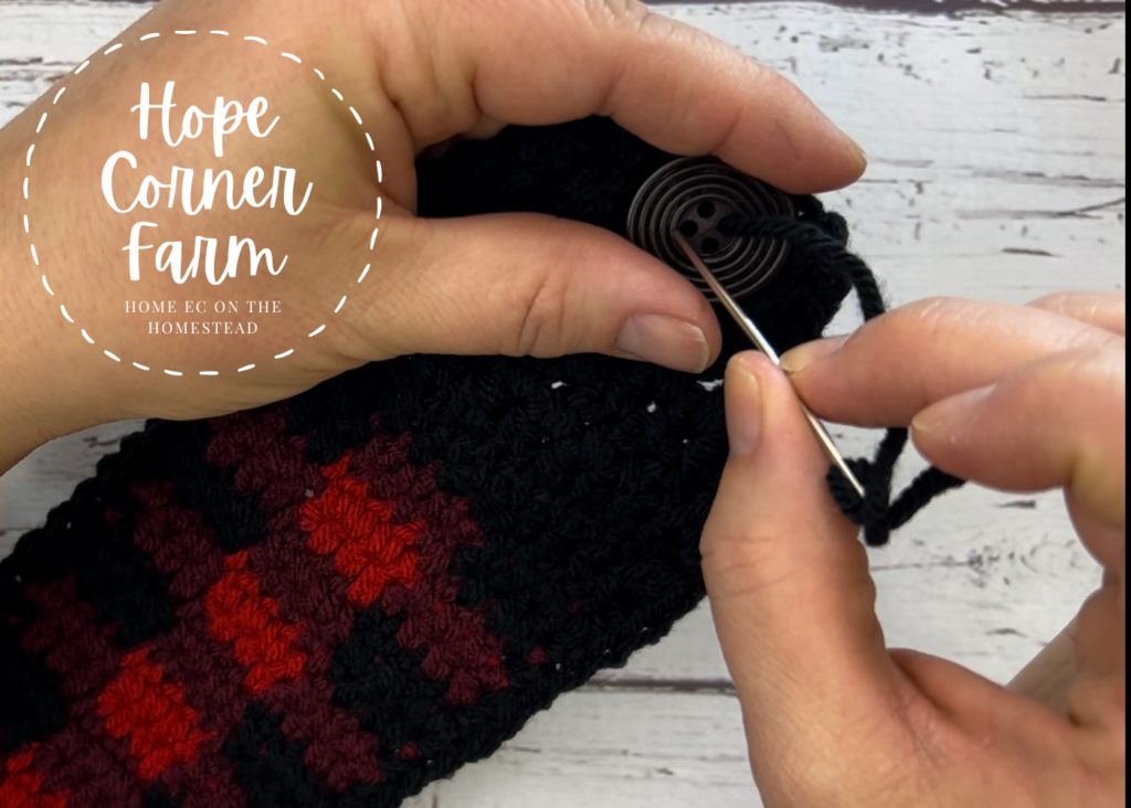 How to sew the button onto the headband