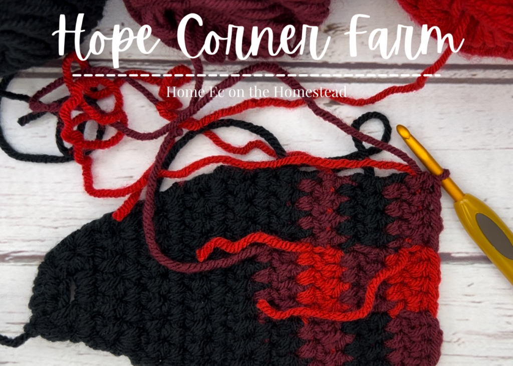 Row 18 Crochet Buffalo Plaid