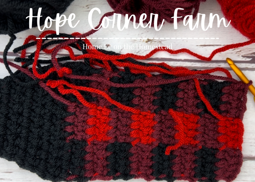 Row 26 Buffalo Plaid Crochet Headband by Hope Corner Farm