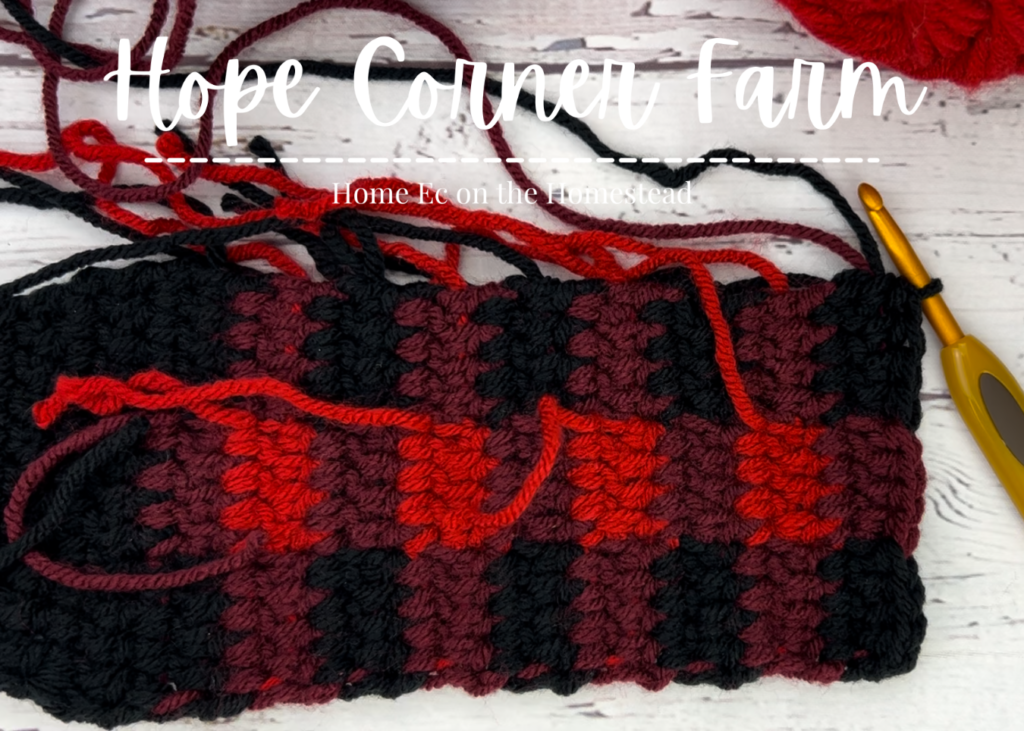 Hope Corner Farm Row 28 Crochet Buffalo Plaid