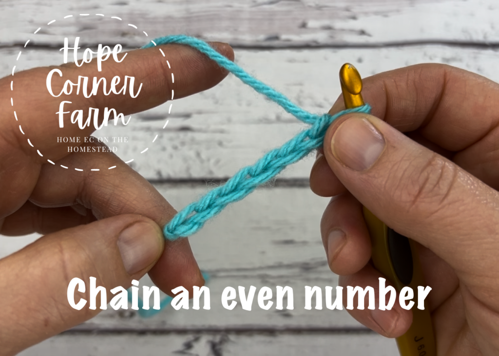 Chain an even number to start the stitch