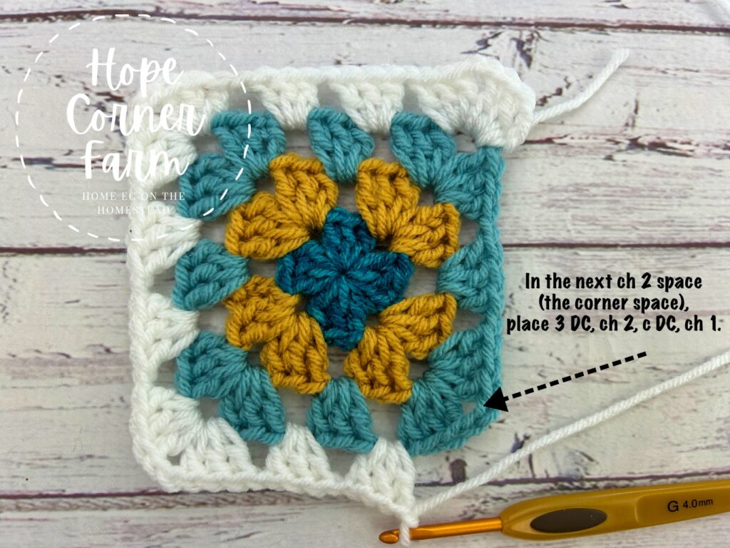 corner 4 crochet stitch placement