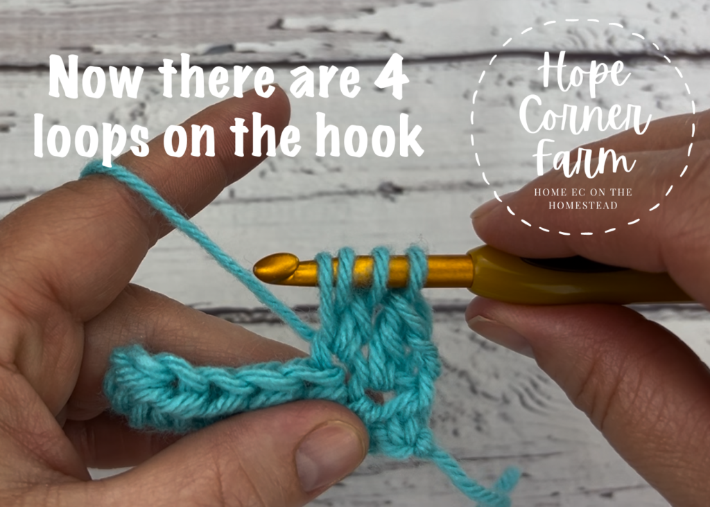 how to crochet the cluster stitch step 5