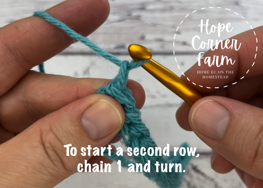 Starting another row of Half Double Crochet Slip Stitches