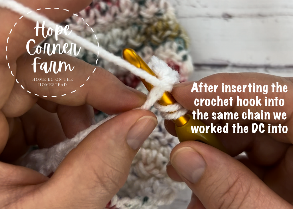 Creating a DC4Tog crochet stitch