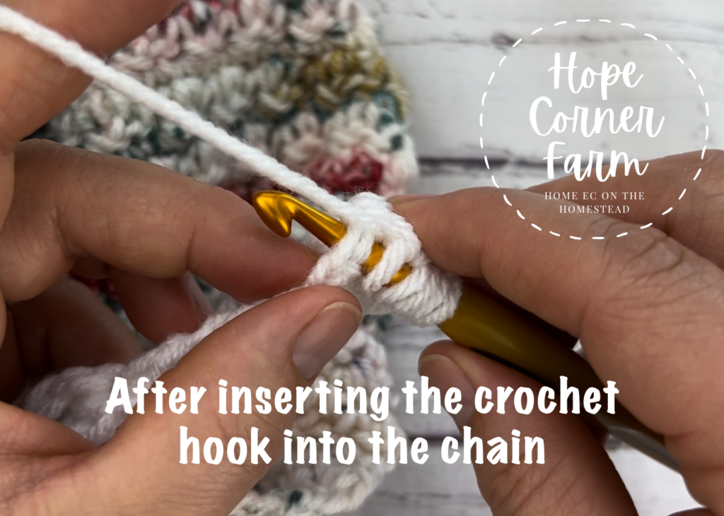 Proper crochet hook placement