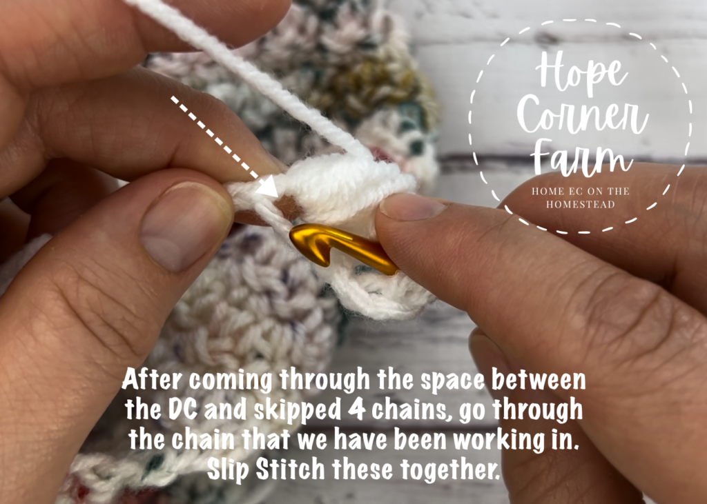 Where to join for the slip stitch