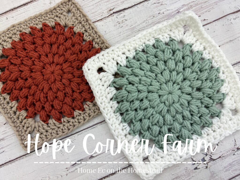 Crochet Puff Stitch Granny Square Tutorial