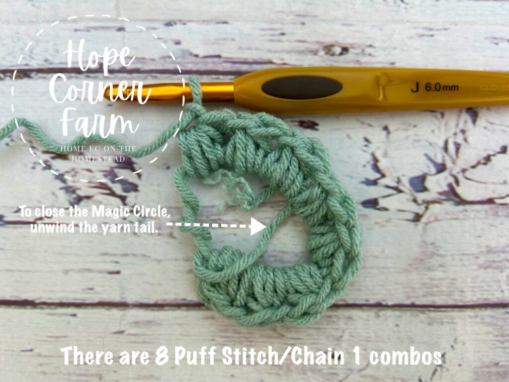 how to close the crochet magic ring