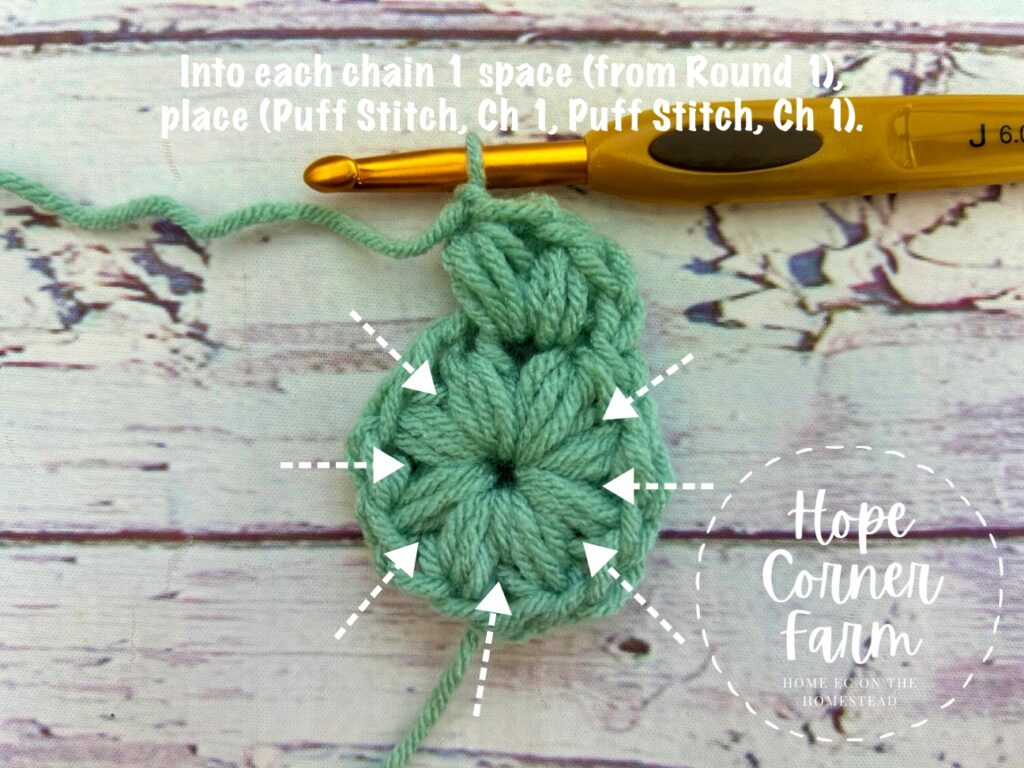 where to place crochet stitches for this round